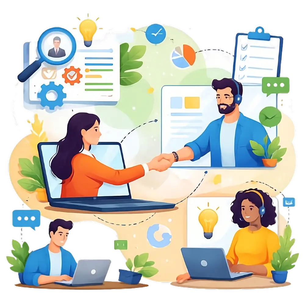 virtual assistant team working remotely